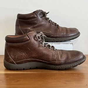 Born Men's Size 9 M Nigel Dark Brown Leather Ankle Boots Lace Up